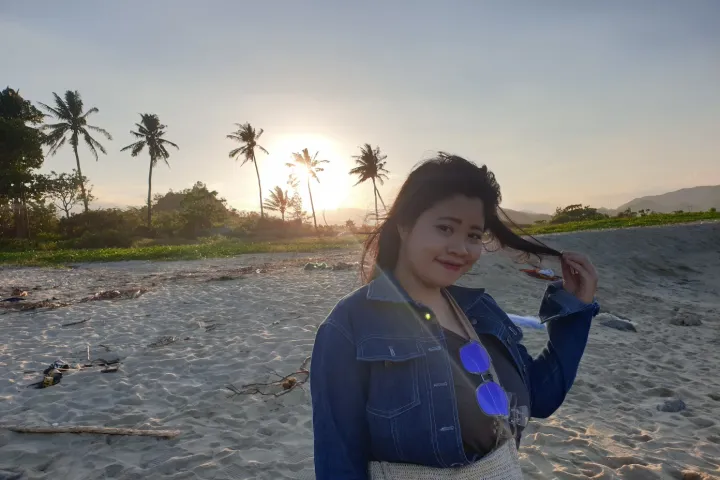 Danang City > Nam O Beach > Coconut Trees And Sunset Danang City | Nam O Beach | Coconut Trees And Sunset